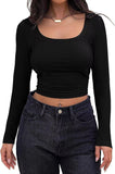 2025 New Explosion Thread Pit Strip Repair Short Long-Sleeved Square T-Shirt Girl