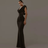 2025 Quash New Fashion Design Tight Body Slim Dress Temperament Sexy Bag Hip Dress