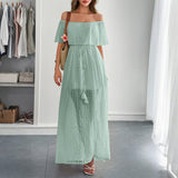 Dili Temperament Elegant Braid Waist Short-Sleeved Women's Dress Dress Women's Dress 2025 Summer
