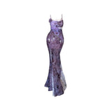Nanli Xiang Man Wild-Dwelling Butterfly Light Wind Purple Dress Women Summer Bag Butts Sling Skirt Lace Dress