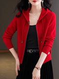 2025 New Knitted Women's Spring And Autumn Hooded Hoodie Jacket Jersey T-Shirt T-Shirt Jersey