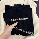 Super Fire Grape Purple Bottoming Shirt Woman's Charm Half-High Collar Inside Sweater Temperament Knitted Autumn And Winter Top