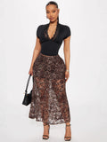 Ins Pure Passion Hottie Lace Splicing V-Neck Short-Sleeved T-Shirt Royal Sister Temperament Sexy Waist Short Top