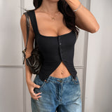 Dili Y2K Hottie Sling With Buttonless Sleeve Vest Women's Dress 2025 Summer