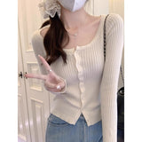 Bm Wind Short Small Knitted Bottom Top Girl Outside To Repair 2026 Early Spring New Folding Soft Cardigan