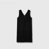 Summer Relaxation Feeling Wears A Long Vest Cashew Three-Dimensional Lace 3 Meters Side Side Open Fork Top
