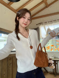 New Year Red V-Neck Long-Sleeved Knitted Open-Shirt Jacket 2026 Spring New Sweet Hottie Temperament Beautiful Top