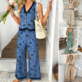 Dili 2025 Spring/Summer Bohemia Printed Lace Jacket Ma Arma Long Pants Set Women's Clothing