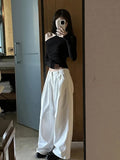 Sexy Strabiscuffed Long-Sleeved T-Shirt Girl Early Autumn New Hottie Design Slimming Niche Chic Top