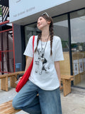2026 Korean Version Of The New Cute Puppy Printing Design Slimming Short-Sleeved T-Shirt Woman Super Good-Looking Top