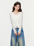 Lace Spliced Huge Good-Looking Top Two Sets Of Women 2026 Spring Cardigan Hottie Sexy Sling