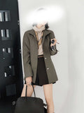 The New Spring With Writer's Set Aer Gas Field Full Open TR Twill Texture Short Trench Coat Broad Leg Trousers
