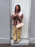 Exploding Autumn And Winter Maillard Collar Single Buckle Lattice Jacket 2025 Women's Clothing