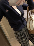 2025 Early Autumn New Three-Dimensional Logo Embroidery Knitted Cardigan Women's Loose Sweater Coat High-End Feel Top