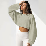 2025 Umbilical Collar Collar Women's Short Sports T-Shirt T-Shirt Knitted Long-Sleeved Top