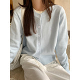 Red Round-Neck Long-Sleeved Knitted Shirt Women 2026 Autumn Embroidered Anco La Red Wearing Slim Top