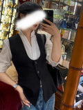 Old Money Wind U Collar Suit Vest Vest Women To Repair Sleeveless Folding On The Shoulders