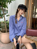 New Niche Design Embroidered Collar Collar Long-Sleeved Top Women's Spring And Autumn Loose Casual Bag Shirt