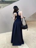 French Retro Temperament Sexy Waist Thin Dress Female Summer New Style Mature High-End Long Dress