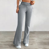 Dili Women's Clothing 2025 Autumn And Winter Comfortable Casual And Casual Solid Color Repair Trousers