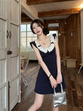 Lace Lace Spliced Flying Sleeve Dress Women Spring 2026 New Hot Girls To Close The Waist Of A Small A-Word Skirt
