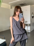 Korean College Style Strapped With Long-Sleeved Waistless Vest Women Summer Age Reduction V-Neck Thin Slings