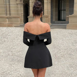 [For] 2025 New Sexy Shoulder Short Skirt Summer Temperament Fashion Hottie Dress