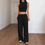 Dili Casual Simple Style Sleeveless Vest Straight Trousers Set Women's Clothing 2025 Spring And Summer