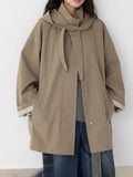 'Createtstone Latte' Removable Hooded Short Windshietold Autumn And Winter Loose Short Coat Southeast Asia
