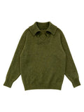 Lazy Wind Soft Glutinous Green Sweater Women Autumn And Winter Collar Slack Feeling Inside The Bottom Shirt Thin Bottom Knitting Top