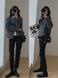 Fashionable Small Fragrant Milk Gray Surhai Esui Short Coat Female Spring And Autumn Temperament Simple Short-Sleeved Hair On The Top