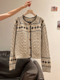 Vintage Fair Island Jail Design Sweater Dresser Women's Autumn/Winter Single-Dose Lazy T-Shirt