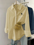 Dili Casual Simple Long-Sleeved Button Solid Color Shirt Women's Clothing 2025 Autumn And Winter