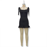 2025 Women's New Fashion Sexy Low-Chests Tie Slings Short Dress Women