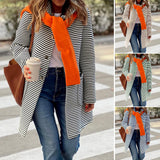 Dili 2025 Autumn And Winter New Temperament Striped Cardigan Knitted Long-Sleeved Jacket Women's Clothing