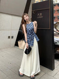 French Open Fork Tat Waist Vest Sling Female Summer Exterior Design Small Chic Beautiful Sleeveless Top