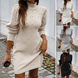 Dili Women's Clothing 2025 Autumn And Winter Temperament Elegant Windy Bag Ass Sweater Dress