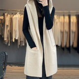 Mid-Long Vest Coat Women's Spring And Autumn Winter 2025 New Foreign Wear Fashion European Hooded Vest Vest