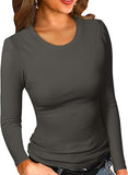 2025 New Women's Modale Ro-Necked T-Shirt Basic Solid Long Sleeve