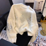 French Oceanic Heavy Industry Limei Round-Neck Sweater Women's New Small Cotical Loose Thin Knitted T-Shirts In Autumn And Winter