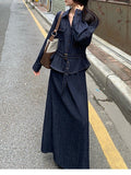 2026 Spring New Film Texture Smart Wearing Femininity Fashion Two Sets Loose Shirt Half Skirt