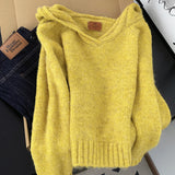 Korean Simple Gentle Hooded Knitted Sweater Women's Autumn And Winter Lazy Relaxation Casual Set Of Clothes