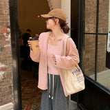 Blue Long-Sleeved Soft-Sleeved Knitted Cardigan Women's Autumn 2025 New Korean Loose Lazy Sweater Coat Top