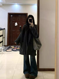 Lazy Wind Loose Leisure Knitted Cardigan Women's Autumn And Winter Thick Heating Quality With Long Sweater Jacket