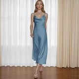 Women's New Acetate-Sing Skirt Sexy French Sling Dress