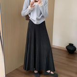 High-Rise Thin Cashmeat Plus Thick 100-Folded Skirts In The Autumn Of 2025 New Korean Version Of The Casual Lady Umbrella Skirt