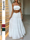 Dilu Leisure Vacation Sling Chest Half Skirt Two Sets Of Women's Clothing 2025 Spring And Summer