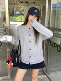 Fake Two Lattice Splicing Design Long-Sleeved Sweater Jacket 2026 Autumn New Niche Baseball Top Woman