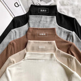 Solid Color Half-High Collar Bottom Shirt Women's Autumn And Winter 2026 New Interior To Keep Warm Devet Long-Sleeved T-Shirt Cation Top