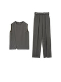 The Big Lady's Main Trousers Suit Casually Cool Twill Thigh Thigh Thighs Thighs Thighs Trousers Set Summer